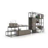 Expositor para baño Composición 181 one face madera gris cubanita negro trasera