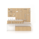 Expositores para grifería de baño Composición 182 madera vicenza blanco frontal