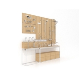 Expositores para grifería de baño Composición 182 madera vicenza blanco lateral