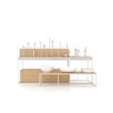 Expositores para lavabos y grifería Composición 183 madera vicenza blanco frontal