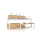 Expositores para lavabos y grifería Composición 183 madera vicenza blanco lateral