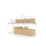 Expositores para lavabos y grifería Composición 183 madera vicenza blanco trasera