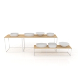 Expositor para sanitarios Composición 186 madera vicenza blanco frontal
