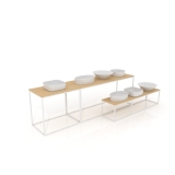 Expositor para sanitarios Composición 186 madera vicenza blanco lateral