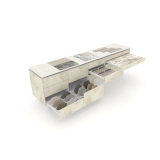 Banco expositor para cerámica Composición 189 blanco abierto