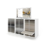 Cajonera digital para exponer azulejos Composición 190 blanco abierto izquierda