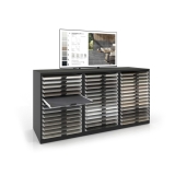 Cajonera digital para exponer azulejos Composición 190 antracita bolon negro lateral