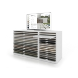 Cajonera digital para exponer azulejos Composición 191 blanco liso abierto