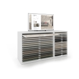 Cajonera digital para exponer azulejos Composición 191 blanco liso lateral