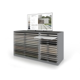 Cajonera digital para exponer azulejos Composición 191 plata bolon izquierda