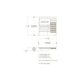Pared técnica digitalizada para exponer muestras Composición 212 plano