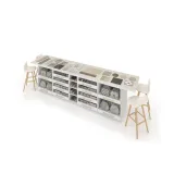 Mesa técnica para azulejos Composición 217 blanco frontal