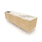 banco técnico para exponer azulejos 218 blanco aerea