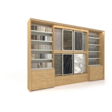 Expositor de azulejos de panel y ceramoteca composición 228 madera lateral