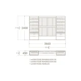 Expositor de azulejos de panel y ceramoteca composición 228 madera plano