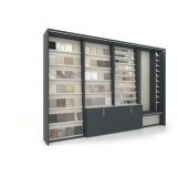 Expositor de azulejos con banco composición 229 antracita lateral