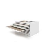 Expositor cerámico tipo cajonera Danubio panel blanco abierto