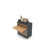 Cajonera para exponer parqué Drawer antracita abierto