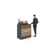 Cajonera para exponer parqué Drawer antracita lateral