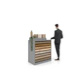 Cajonera para exponer parqué Drawer plata lateral