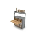 Expositor para parqué Drawer Central plata abierta