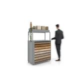 Expositor para parqué Drawer Central plata lateral