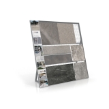 Expositor de rejilla para exponer azulejos Grid Outdoor plata lateral
