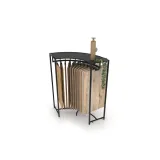 Expositor tipo perchero para exponer madera Hanger Curvo negro aerea
