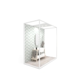 Ambiente para la exposición de azulejos y baño Isla Lineal 240x120_2515 luz blanco lateral