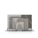 Expositor de cerámica tipo corredero Kansas L 6P Doble cara Plata frontal