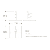 Expositor de azulejos para exterior Kio 4P Outdoor 60x60 plano