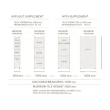 expositor de azulejos multiformato Panel Extensible 90 plano