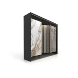 Mueble expositor de azulejos XXL Maxi Tiles 3900_5 luz negro sx