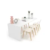 Mesa banco técnico para baldosas blanco 6 aerea