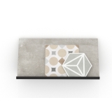 Expositor de azulejos Mini Estante negro frontal