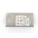 Expositor de azulejos Mini Estante plata frontal