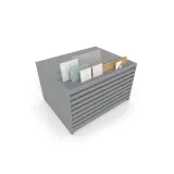 Expositor de cerámica tipo cajonera Mississippi ranurado plata aereo