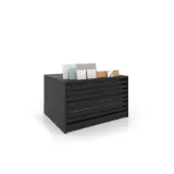 Expositor de cerámica tipo cajonera Mississippi ranurado negro frontal