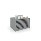 Expositor de cerámica tipo cajonera Mississippi ranurado plata frontal