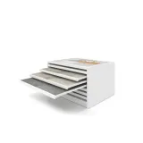 Expositor de cerámica tipo cajonera Mississippi panel blanco abierto