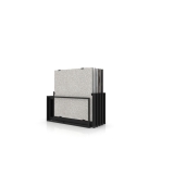 Mueble expositor de azulejos Nebraska 10 negro 120x120 lateral