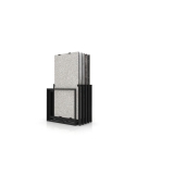 Mueble expositor de azulejos Nebraska 10 negro 160x80 frontal