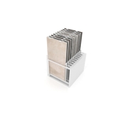 Mueble expositor de azulejos Nebraska 20 blanco 150x75 aerea