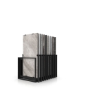 Mueble expositor de azulejos Nebraska 20 negro 150x75 frontal