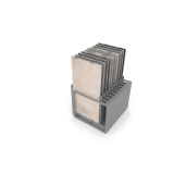 Mueble expositor de azulejos Nebraska 20 plata 150x75 lateral