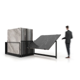 Mueble expositor de azulejos Nebraska 20 negro 160x160 abierto
