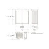 Plano del espositor para cerámica luz Open 12+2 1924