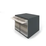 Cajonera para exponer azulejos Oregon 120X120 Antracita Abierto