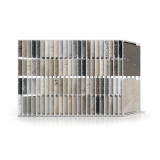 Expositor de azulejos corredero Pisa Multitiles 24 SX Blanco Fijo Frontal