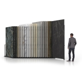 expositor para azulejos de gran formato Pisa Slimshow dx 24 negro abierto